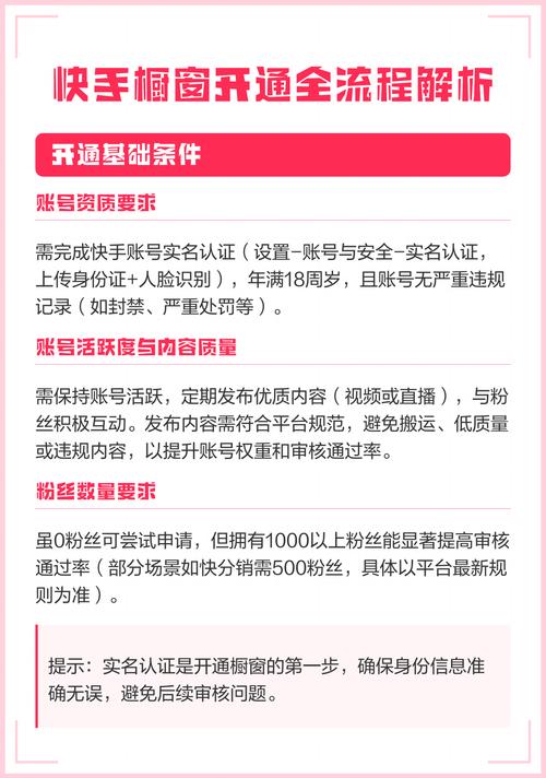 快手商品橱窗开通条件_快手橱窗开通要求_快手